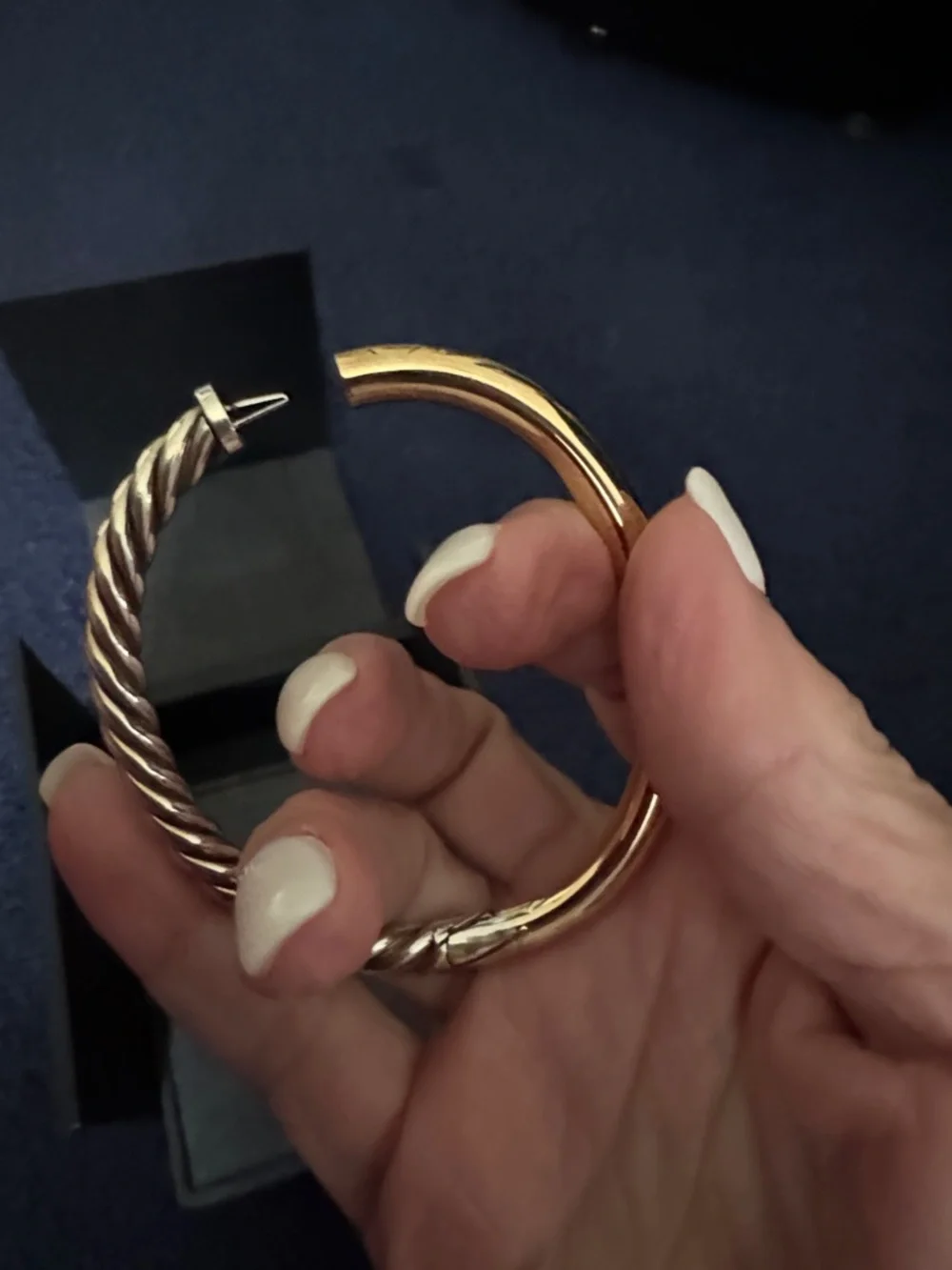 David Yurman Two-Tone Cable Bracelet with Gold Accent - Picture 4 of 8